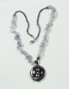 Amethyst Cat moon pendant necklace