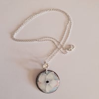 Image 3 of Cloisonné Enamel Pendant Necklace -Opal White Blossom (CJ001)