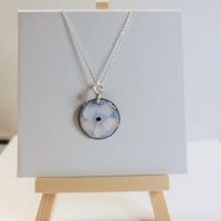 Image 2 of Cloisonné Enamel Pendant Necklace -Opal White Blossom (CJ001)