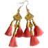 Ltd Ed - Gold Sahana Tassel Earrings - Coral Image 2