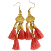 Ltd Ed - Gold Sahana Tassel Earrings - Coral