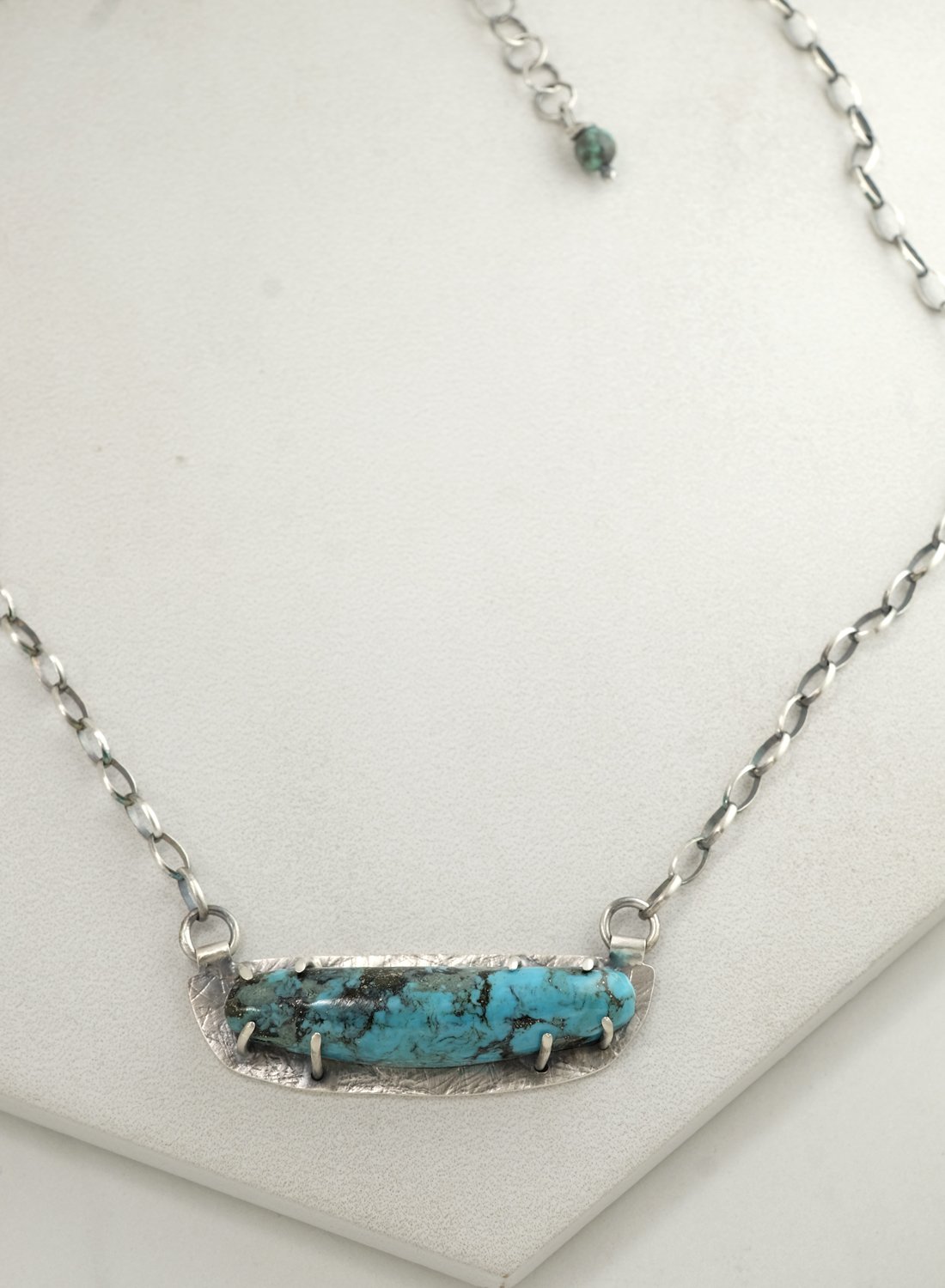 Image of Morenci Turquoise, Prong Set Necklace