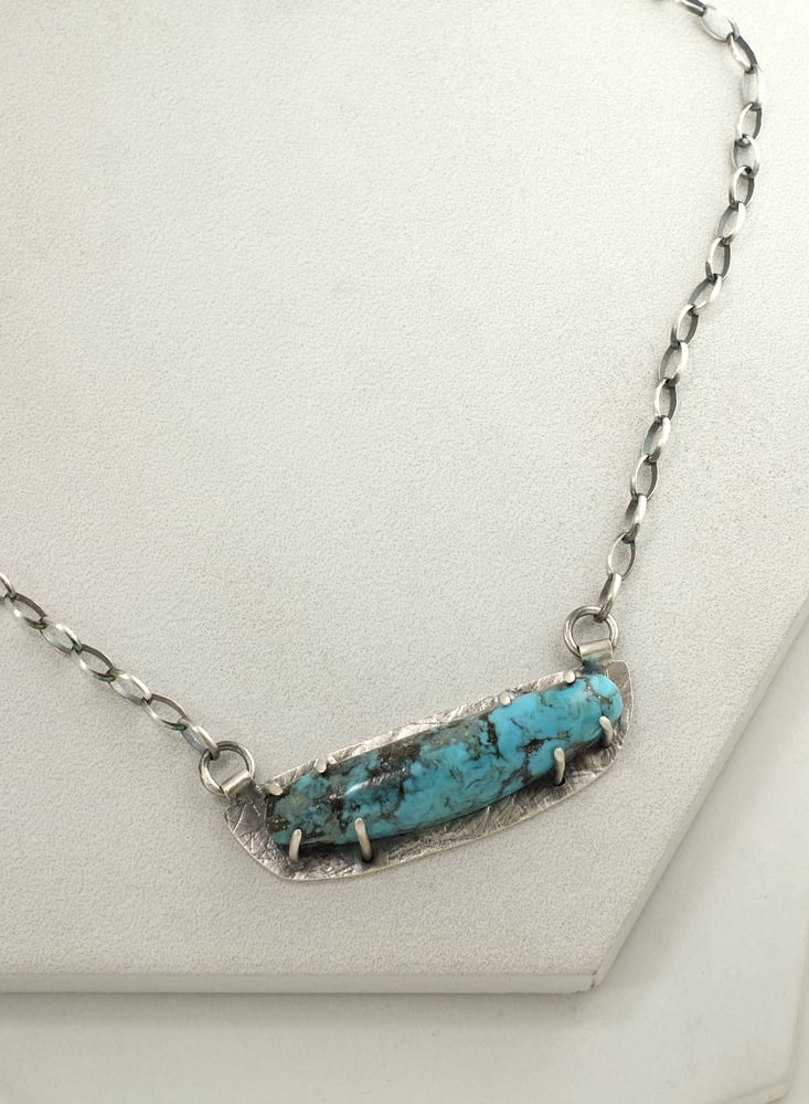 Image of Morenci Turquoise, Prong Set Necklace