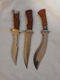 Image 3 of SET  3 knives - 1 Kukri Hunting Knife and  2 Bowie Knives