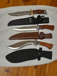 Image 2 of SET  3 knives - 1 Kukri Hunting Knife and  2 Bowie Knives