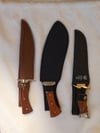 SET  3 knives - 1 Kukri Machete Knife and  2 Bowie Knives