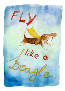 Image of Fly Like a Beagle greeting card