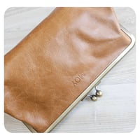Image 4 of Caramel Pleated Leather Clutch