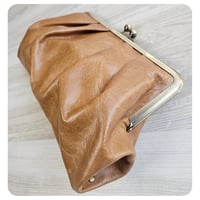 Image 2 of Caramel Pleated Leather Clutch