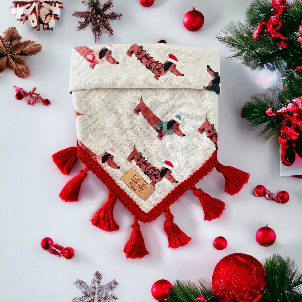 Image of Daching Through the Snow - Pet Christmas Bandana