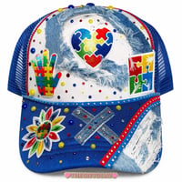 Image 2 of Autism Hat Blue