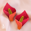 APA Calla Lily Garnet Earrings