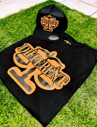 Image 1 of BLACK & ORANGE "DIFFERENT" Tshirt + Hat Set