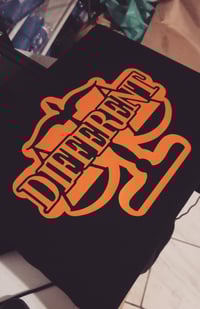 Image 2 of BLACK & ORANGE "DIFFERENT" Tshirt + Hat Set