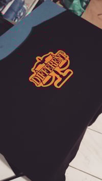 Image 3 of BLACK & ORANGE "DIFFERENT" Tshirt + Hat Set