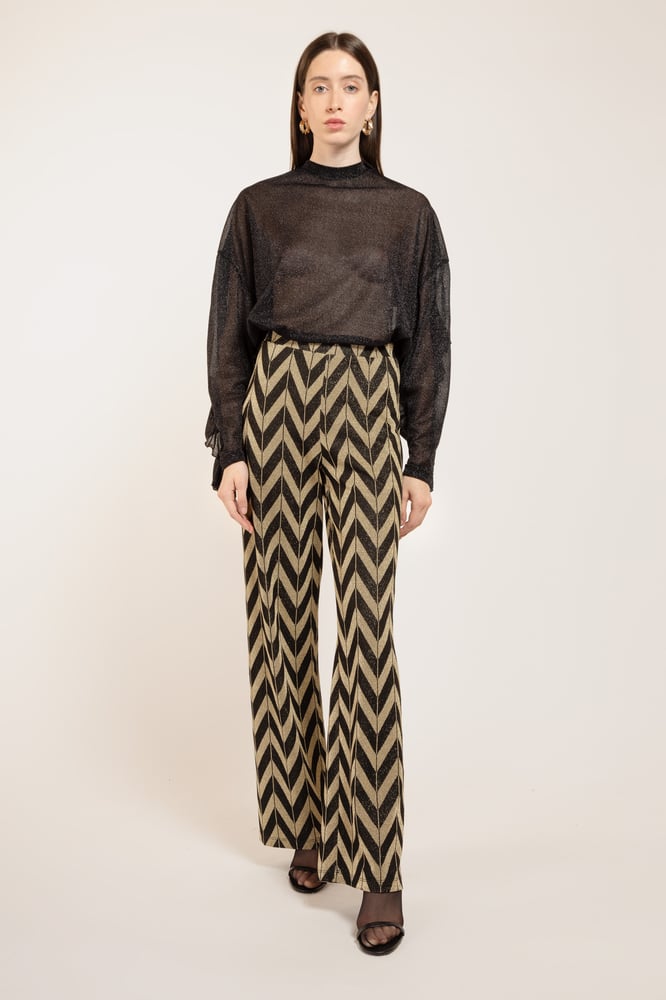 Image of PANTALONE POLINESIA ZIG ZAG NERO €151 - 50%