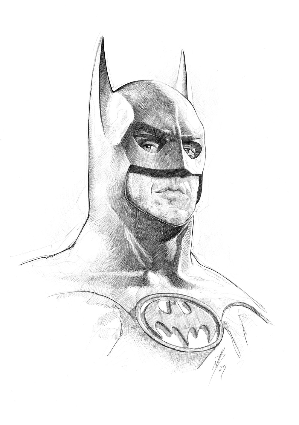 Original A2 pencil drawing - Batman