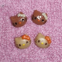 Image 1 of 4 pc Cute Hawaiian Kitty Nail Charms (10 mm)