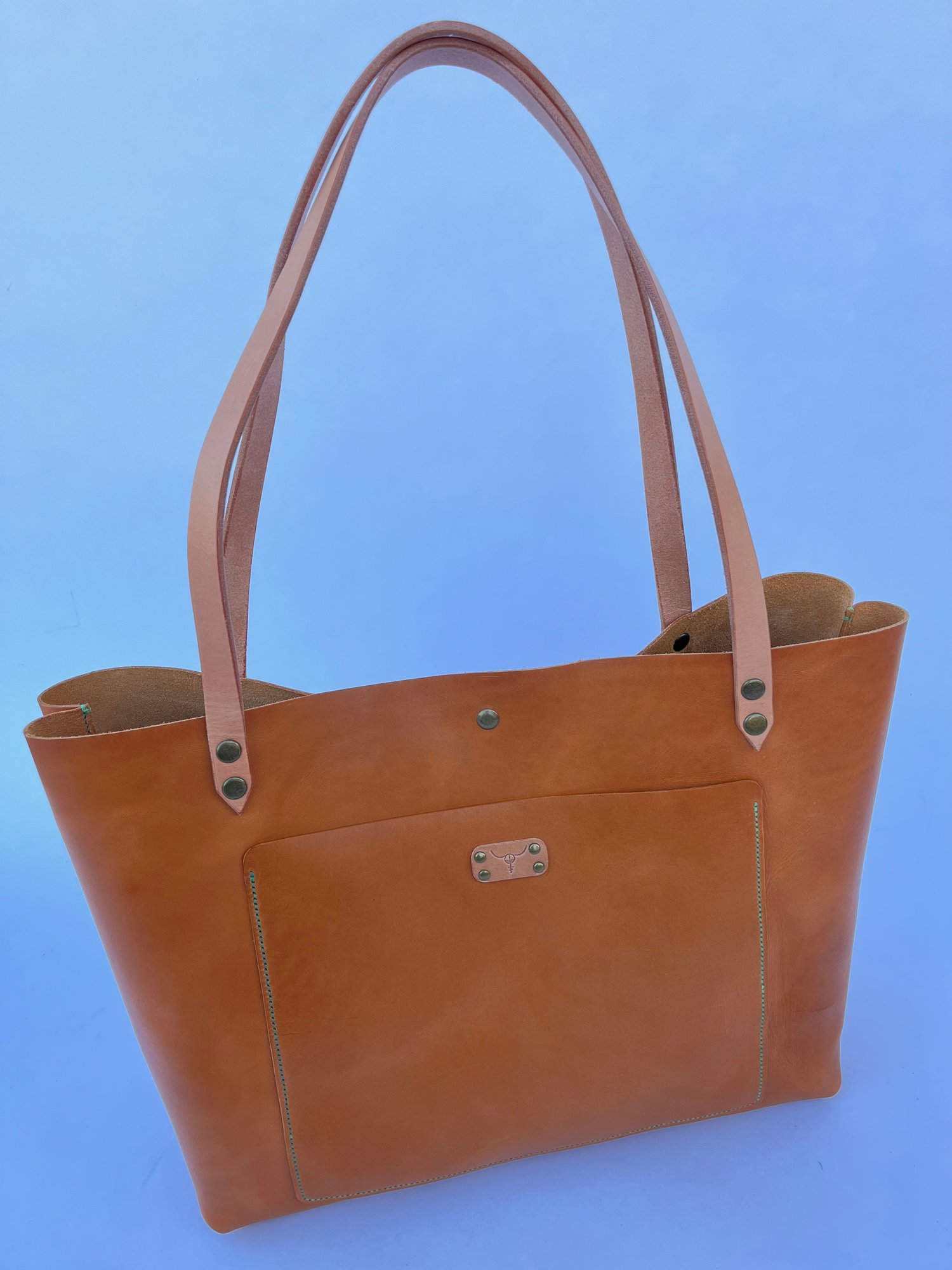 Image of Tan Italian Vachetta Carry-all Tote (jade)