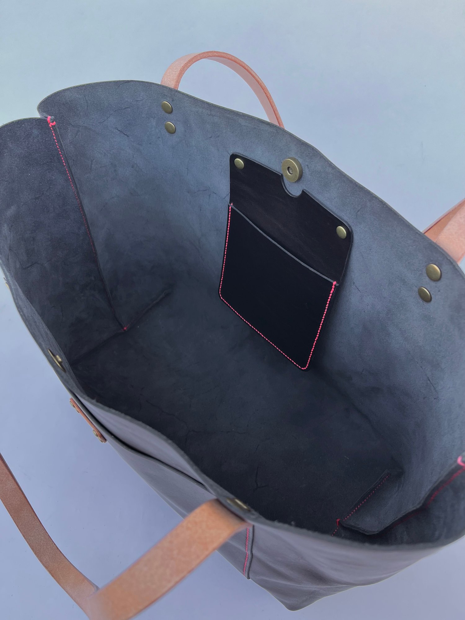 Image of Black Italian Vachetta Carry-all Tote