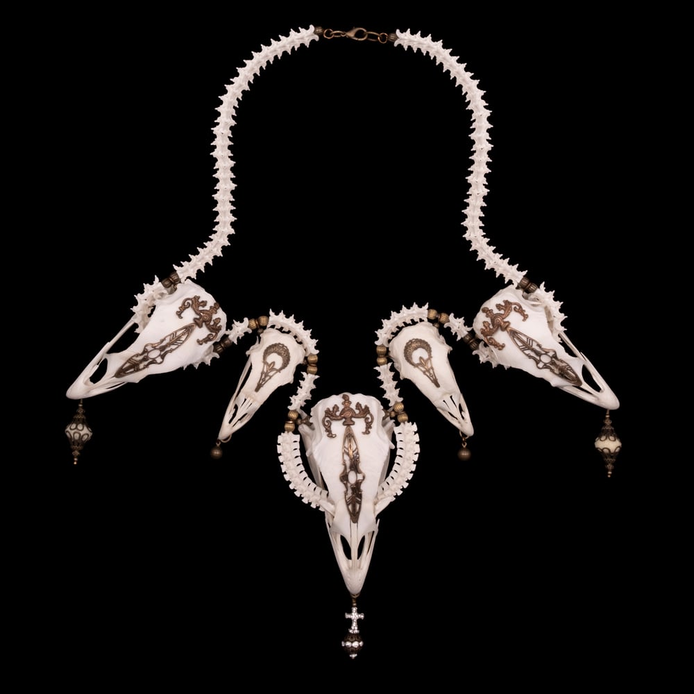 Image of "Zyan" Turkey and Chicken Skull Necklace