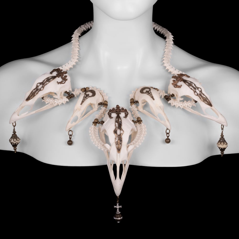 Image of "Zyan" Turkey and Chicken Skull Necklace