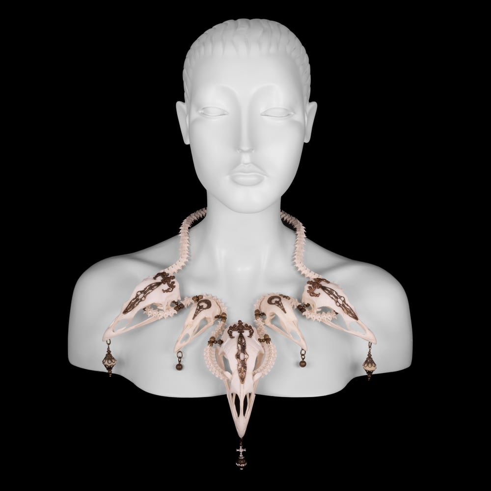 Image of "Zyan" Turkey and Chicken Skull Necklace