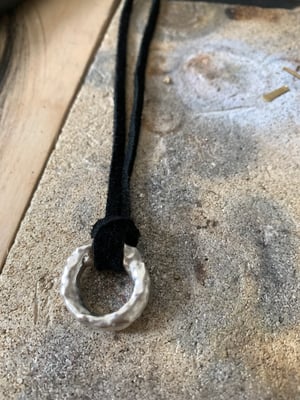 Image of "Heaviness" solid recycled silver pendant