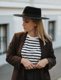 Image 1 of Bianca Fedora Hat / Black