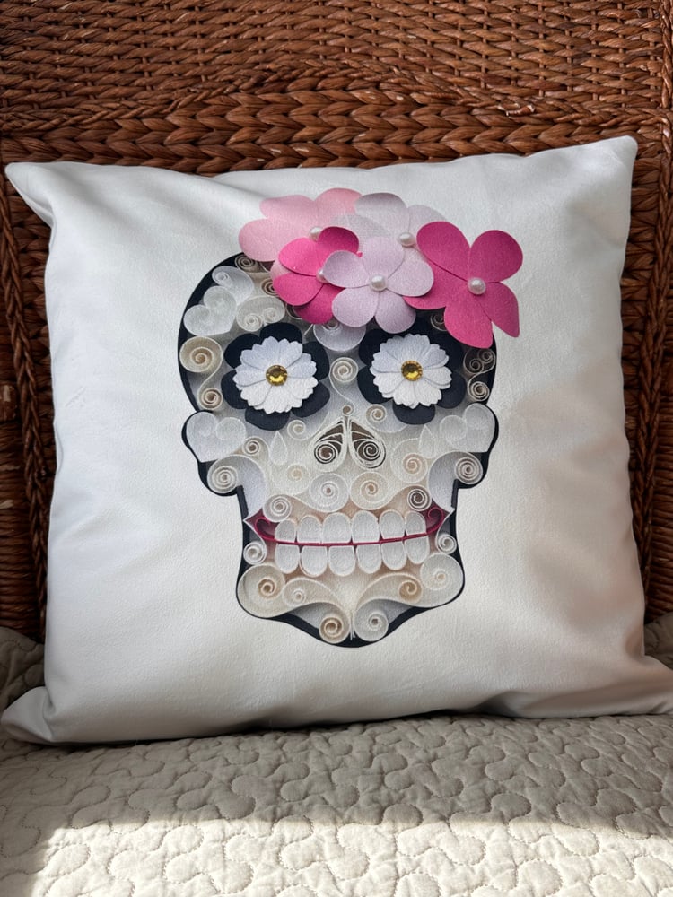 Image of BRIDE & GROOM CALAVERA PILLOW CASES