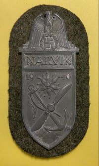 Image 1 of WW2 (Nazi Germany) 1940 Narvik Campaign Shield - Original Issue
