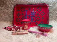 Image 4 of 7 Piece Cute Girly  Handmade Rolling Tray Set