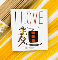 Image 1 of I LOVE 麺 (NOODLES) Sticker