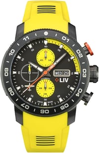 Image 3 of LIV. Titanium 46MM Swiss Automatic Day-Date Chrono Men's Watch - Unidirectional Ceramic Bezel- High-