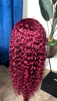 Image 2 of Braided Curly Burgundy Wig