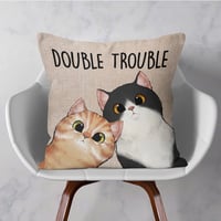 Double Trouble Meow Meow - Personalized Pillow (Insert Included)