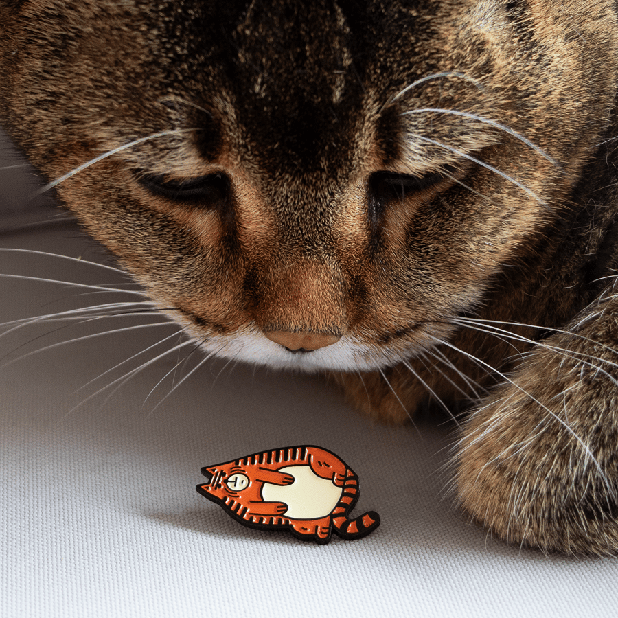 Image of Bored Kitty - Enamel pin
