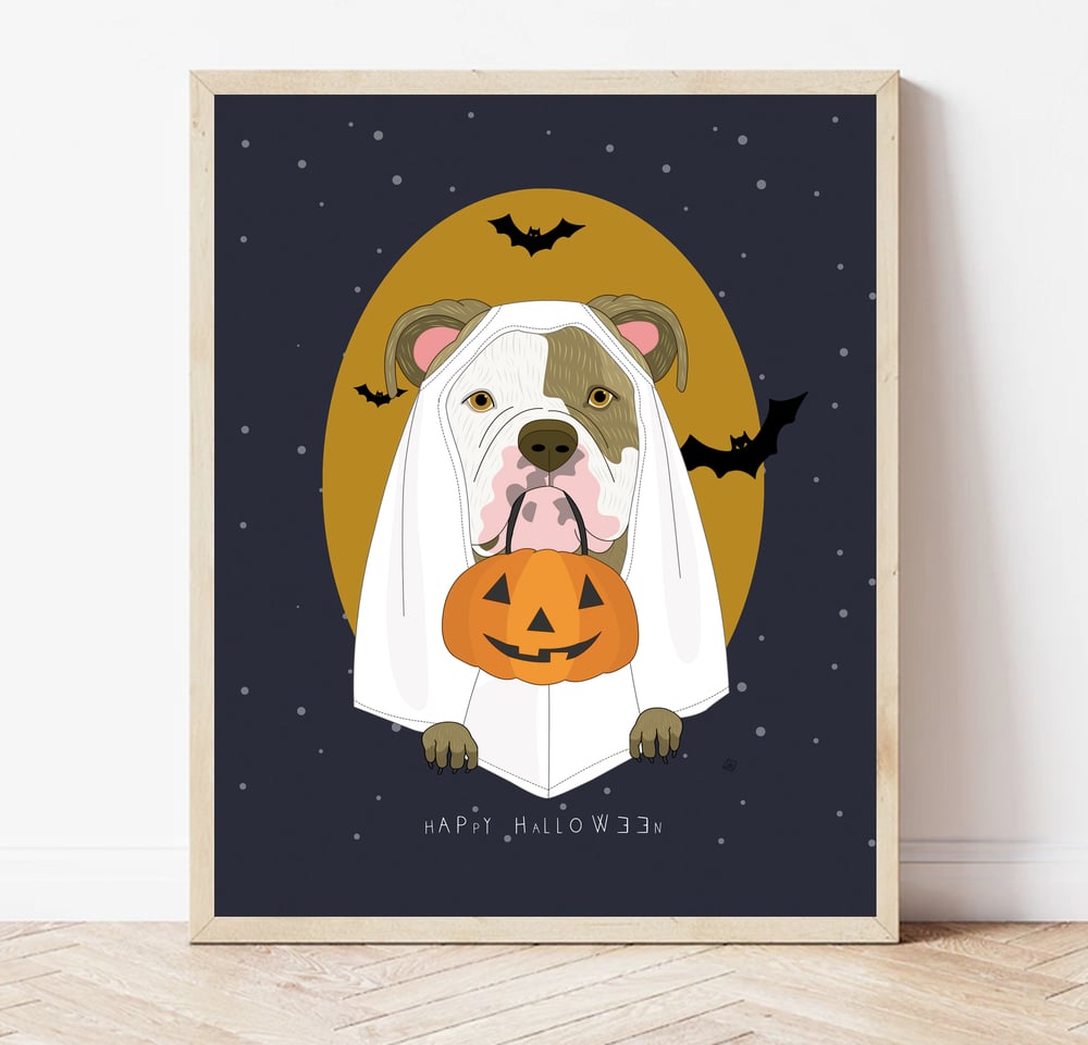 Image of Halloween Pet Portrait with Pumpkin