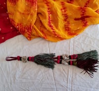 Image 1 of Vintage Tribal Tassel Single Piece, Black and Green (TLSO004)
