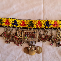 Image 1 of Vintage Kuchi Tribal Choker Neckpiece with Yellow Beading (TJ046)