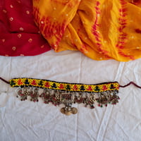 Image 2 of Vintage Kuchi Tribal Choker Neckpiece with Yellow Beading (TJ046)
