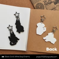 Image 2 of Black Cat & White Dog Charms