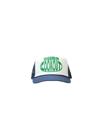 Blue and White Bobs Cookout trucker