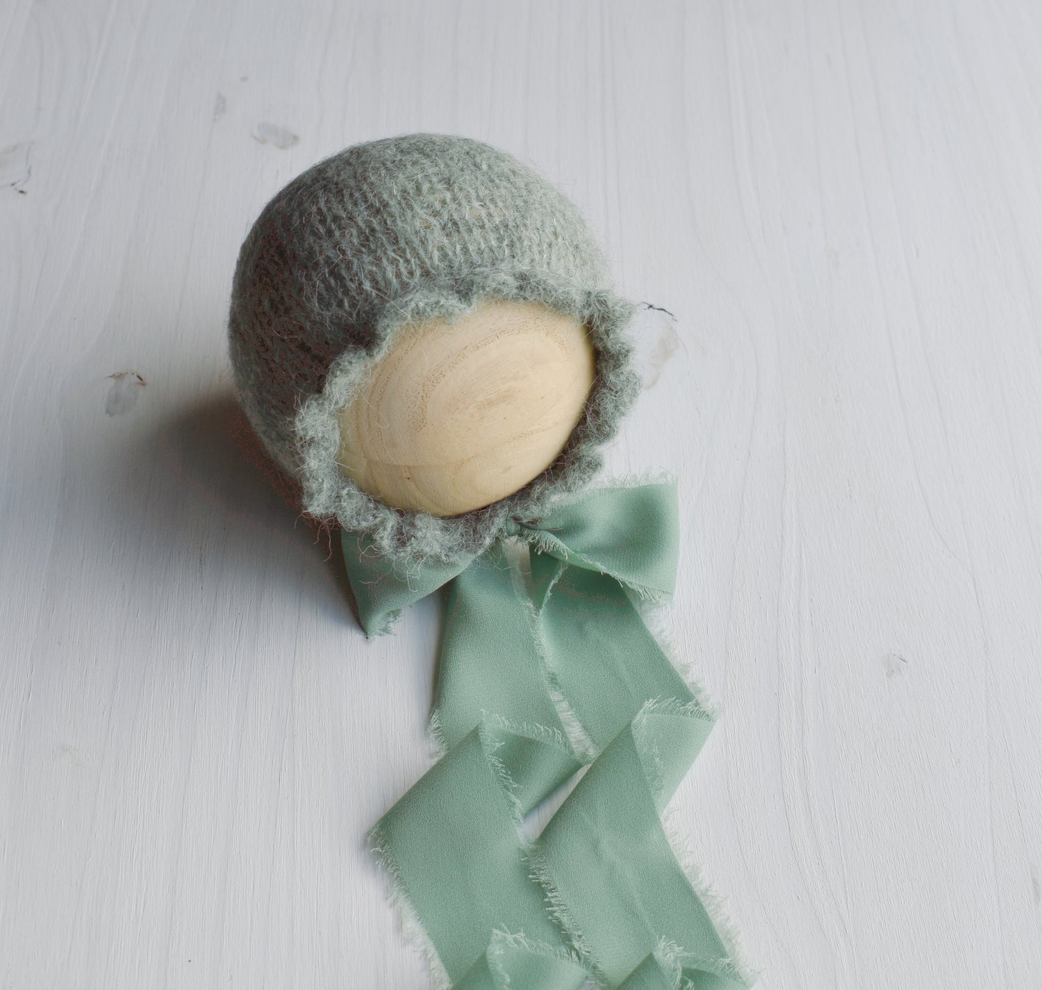 Image of Sage Ruffle Brimmed Bonnet & Wrap