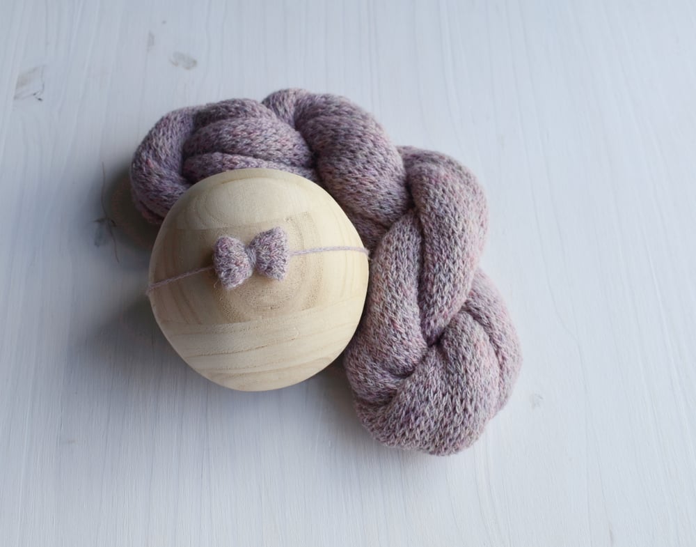 Image of Dusty Lilac Knit Bow & XL Wrap Set