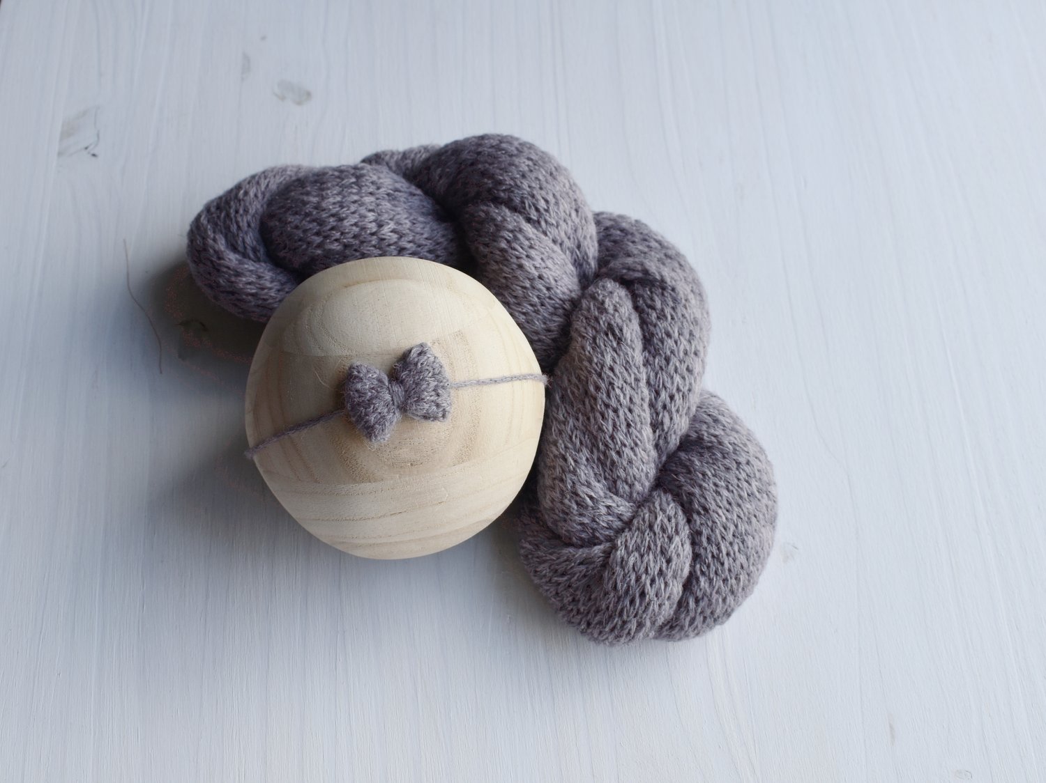 Image of Dusty Lavender Knit Bow & XL Wrap Set
