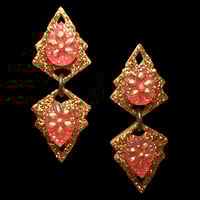 DREAM GLITTER / PLISSÉ Pink Double Earring