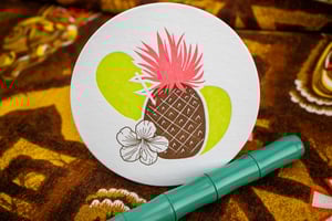 Tiki Cocktail Letterpress Coasters - Set of 8 (2 of each design)