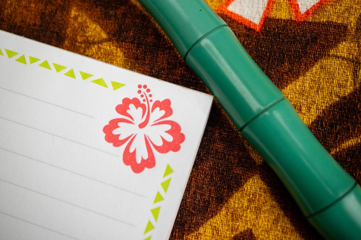 Tropical Hibiscus Tiki Notepad | The Well-Appointed Desk Shop