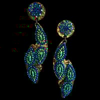 Image 1 of DREAM GLITTER / SAMURAI MUSHA Peacock Maxi Earring